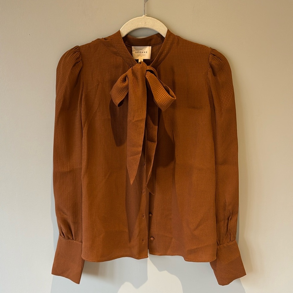 Sezane bow blouse